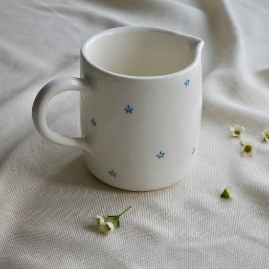 Керамический молочник с росписью ручной работы, "Лён"