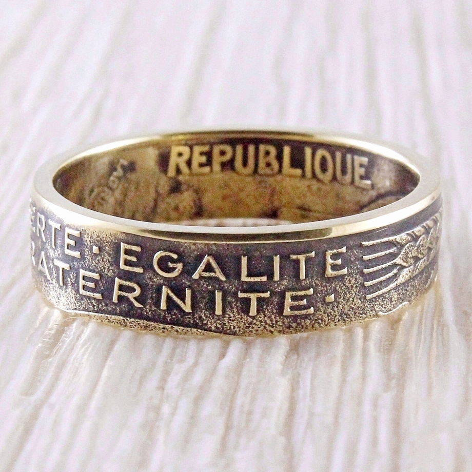 Кольцо из монеты (Франция) Свобода, равенство и братство