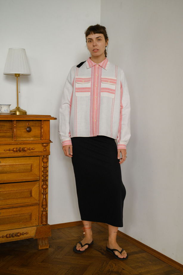 Молочно-Розовая Рубашка/Milk-Candy Long Sleeve Shirt