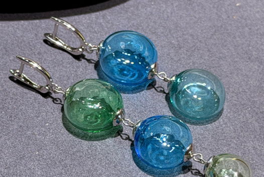 Серьги Выдувные Русалка асимметрия