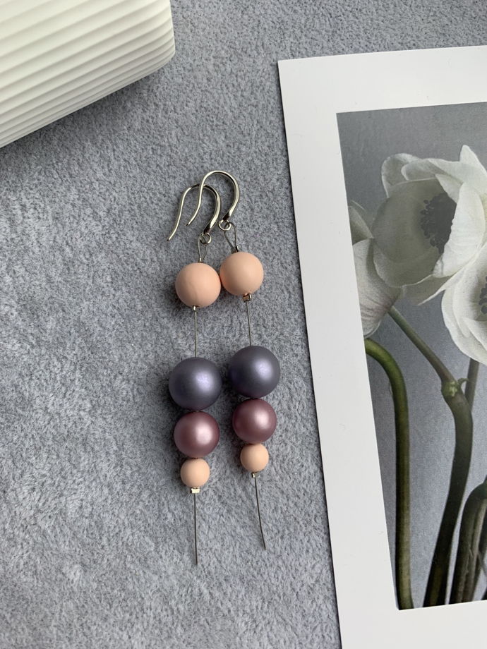 Серьги с жемчугом Майорка «Сиреневый рассвет»