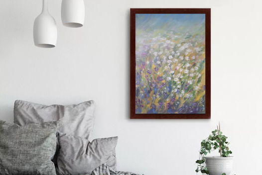 Картина маслом "Полевые цветы"