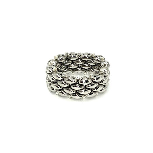 Серебряное кольцо из бисера