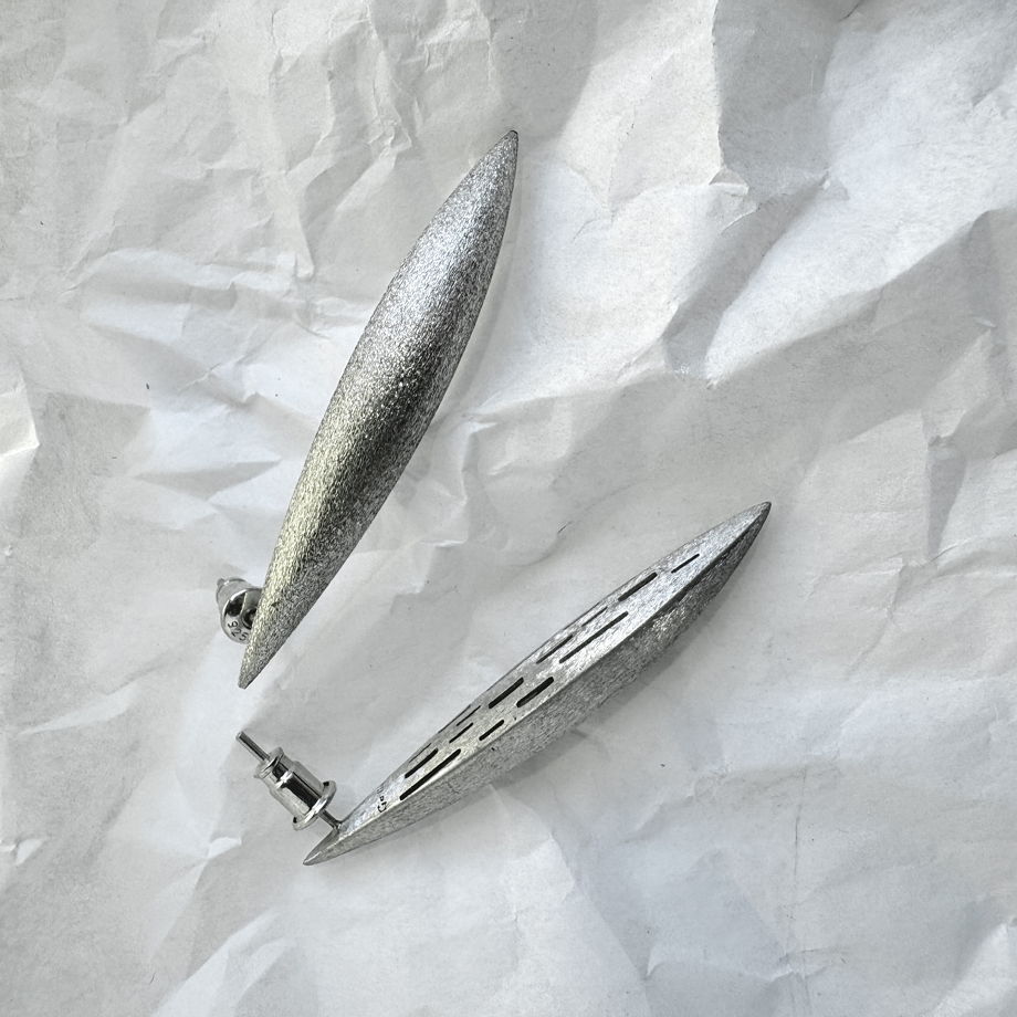 Серьги «каноэ» из серебра
