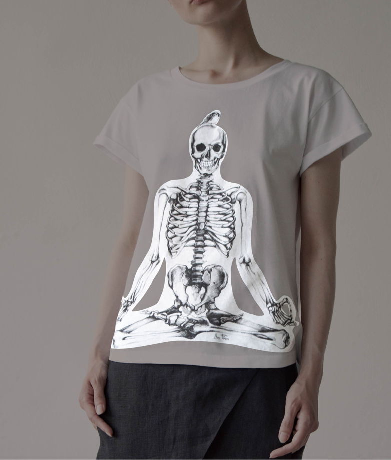 Женские футболки с принтом Йог, светящиеся в темноте