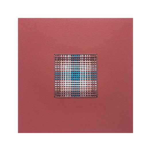 Текстильная картина, красная охра с бирюзовым /В наличии