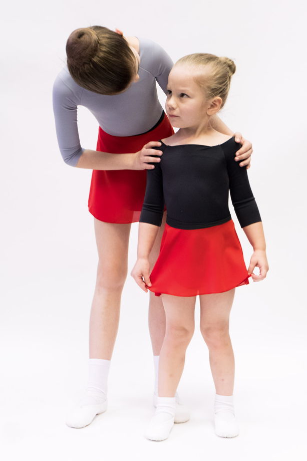 Детская юбка на запах с контрастным поясом для балета / хореографии