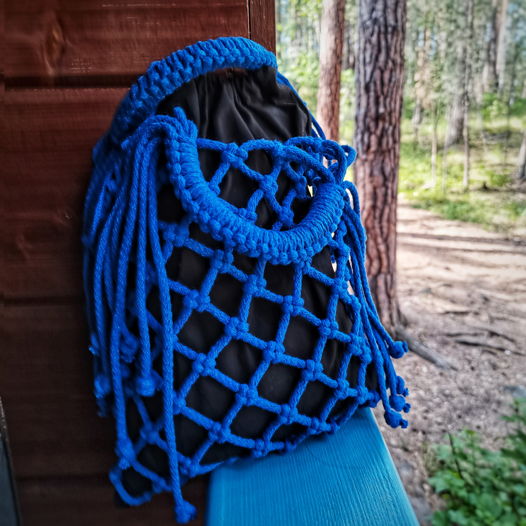 Плетёная сумка из хлопкового шнура авоська макраме