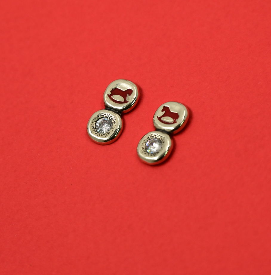 Серьги "Пастила" в мельхиоре