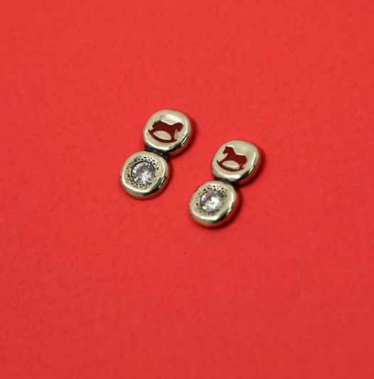 Серьги "Пастила" в мельхиоре