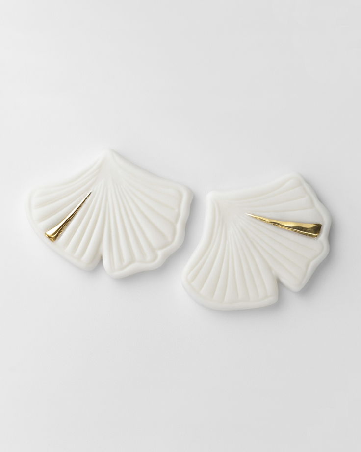 Серьги пусеты «Гингко»