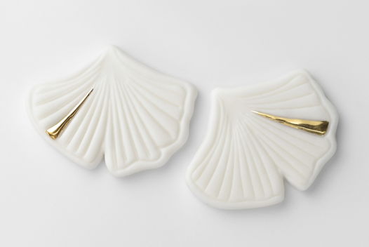 Серьги пусеты «Гингко»