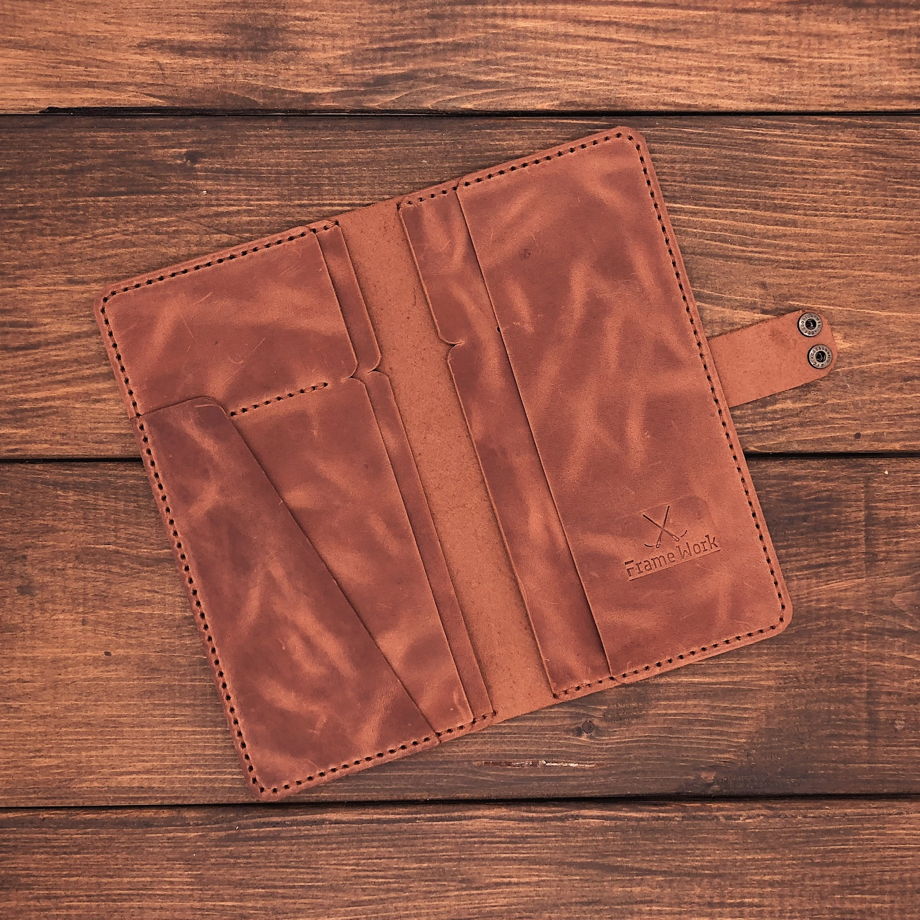 Тревел-холдер из натуральной кожи Краби на 3 паспорта. Цвет - виски