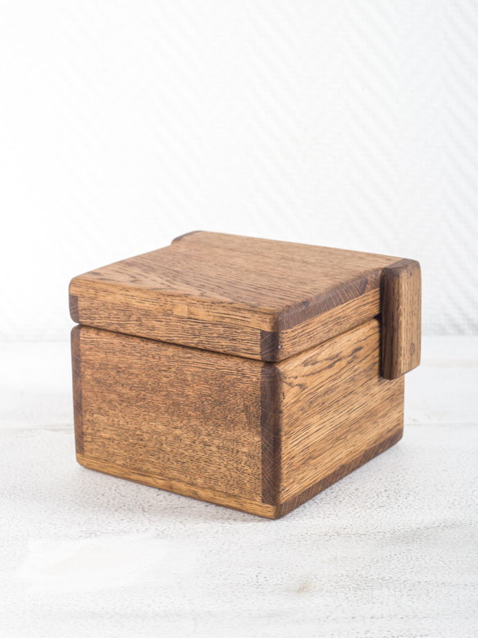 Большая коробочка из светлого дуба для хранения "Кубик"