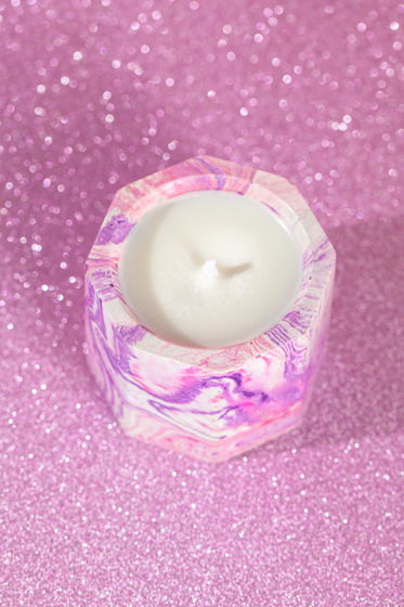 Соевая свеча в гипсовом стакане с хлопковым фитилем, аромат "розовый пион"