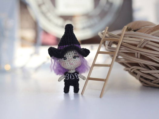 Кукла ведьма миниатюрная , подарок на Хеллоуин
