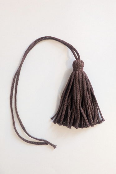 Комплект декоративных кистей из хлопкового трикотажного шнура коричневого цвета, 4 шт.