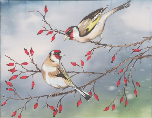 Картина "Щеглы" / Painting "Goldfinches"