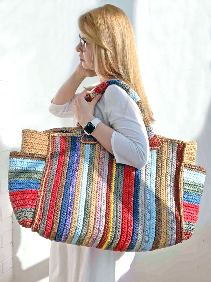 Сумка с карманами Weekender из рафии на заказ