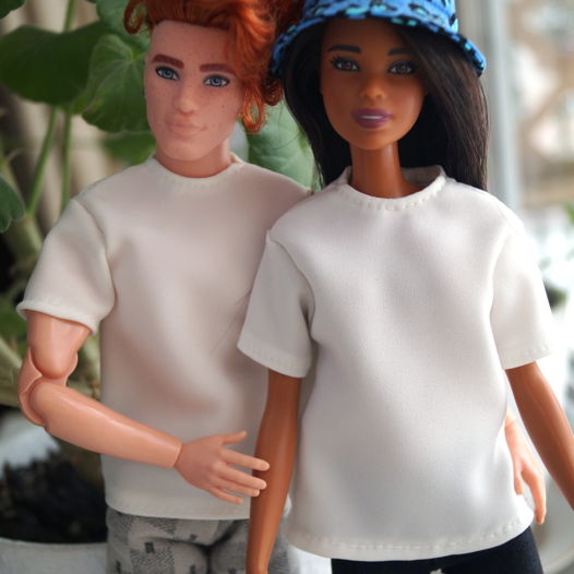 Белая футболка | для Барби и Кена