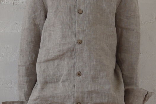 Рубашка детская унисекс из льна натурального цвета размера 116-128