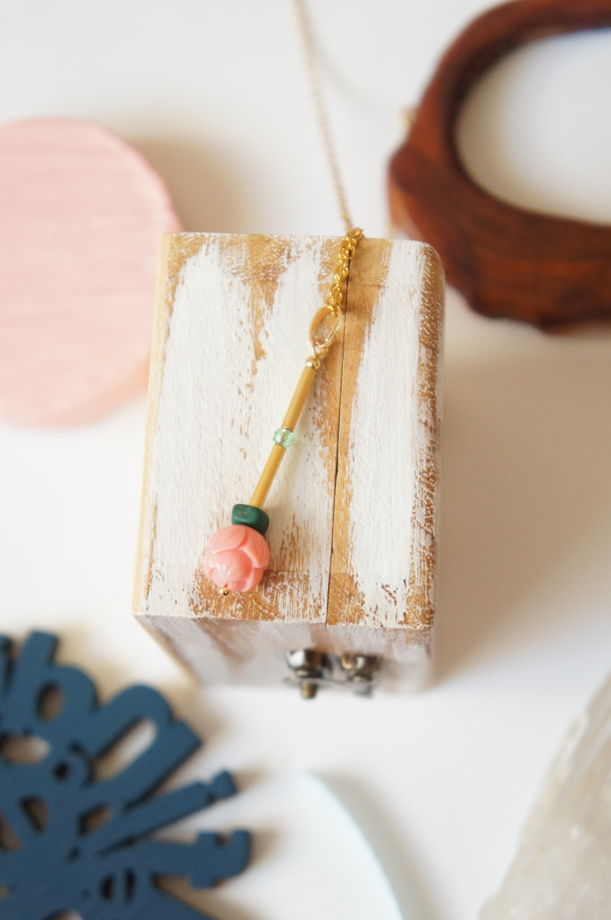 Кулон цветок роза лотос розовый коралл малахит шпинель