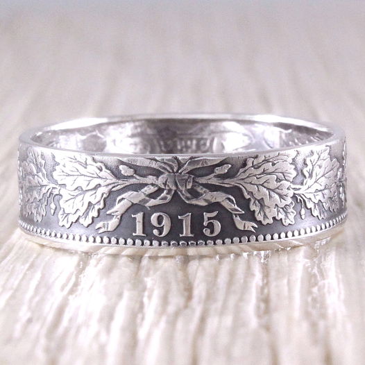 Серебряное кольцо из монеты (Германская Империя) 1 марка