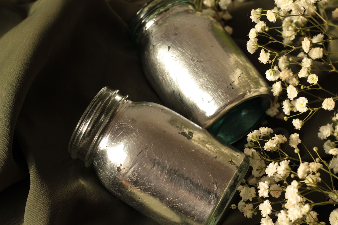 Пара золоченых ваз из старинных баночек | Bloom 136