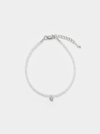 Браслет из лунного камня с подвесом звёздочка