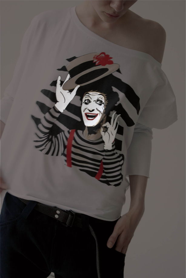 Женские лонгсливы с принтом Marcel Marceau