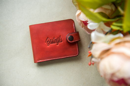 Кожаный бумажник Classic Red
