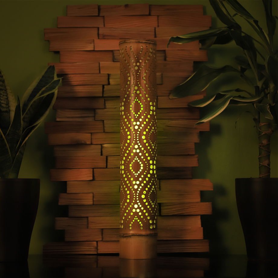 Светильник из бамбука ЗМЕЯ 47 см