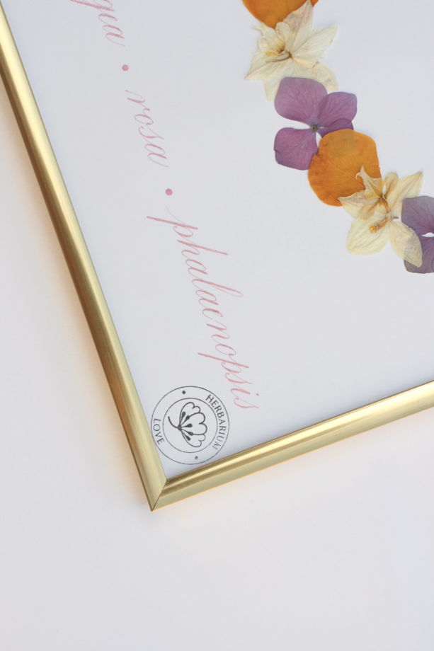 Цветочное декоративное панно ручной работы. Венок с гортензиями, орхидеями и розами