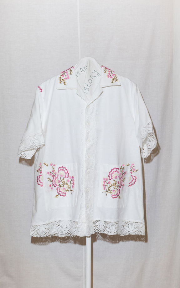 Рубашка с Розовыми Букетами/Pink Garden Short Sleeve Shirt