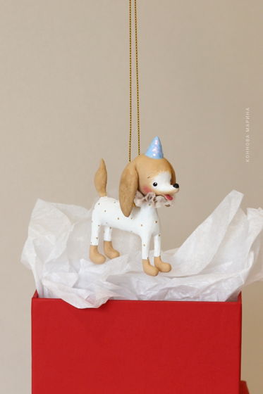 Елочная игрушка такса. Елочная игрушка собака