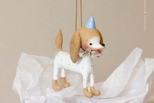 Елочная игрушка такса. Елочная игрушка собака