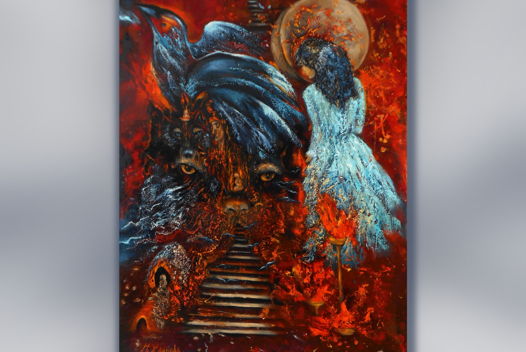 Мистическая картина В мире тотемов. Масло, холст 60х80