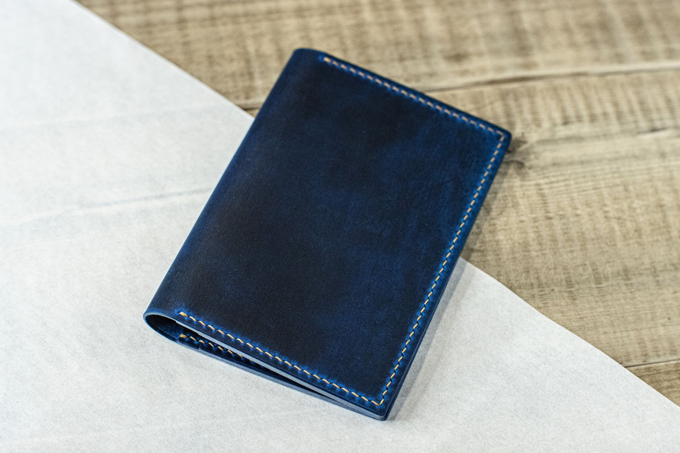 Комплект кожаная обложка на паспорт + картхолдер №3 NSD "Indigo" (Натуральная кожа)