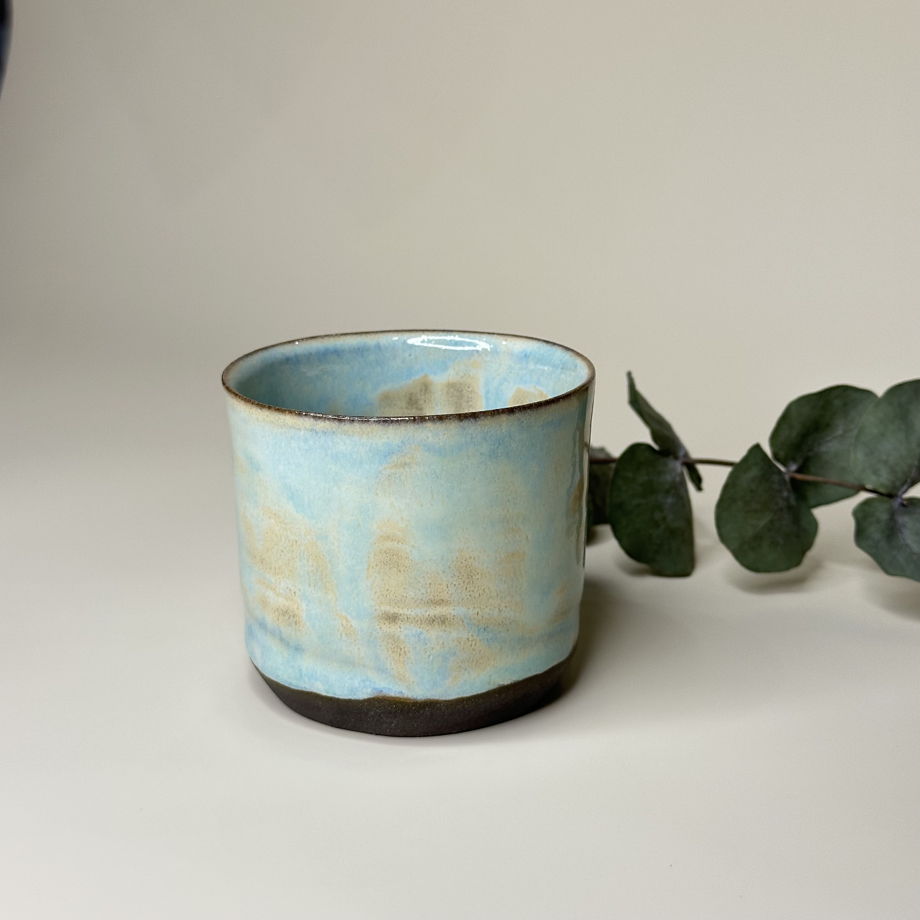 Чашка маленькая ручной работы "Темная лазурь", 120 мл