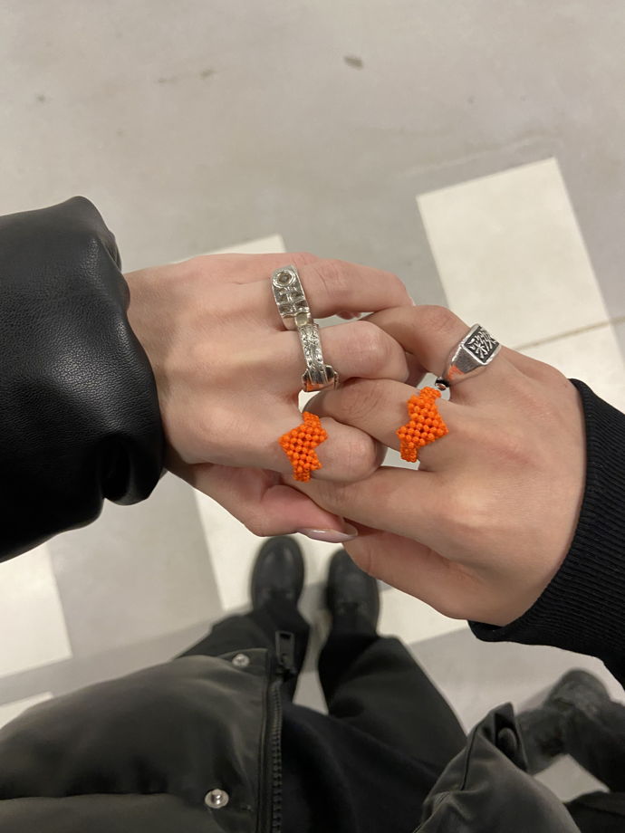 mini LOVE ring/кольцо-сердечко из бисера