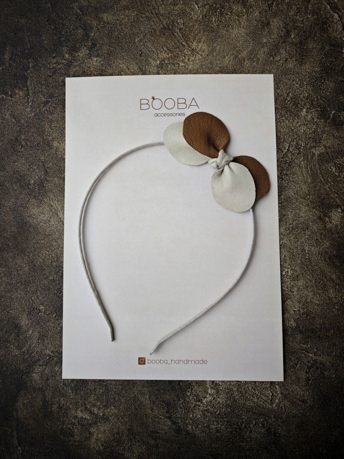 Ободок для волос: "Бабочка" из натуральной кожи