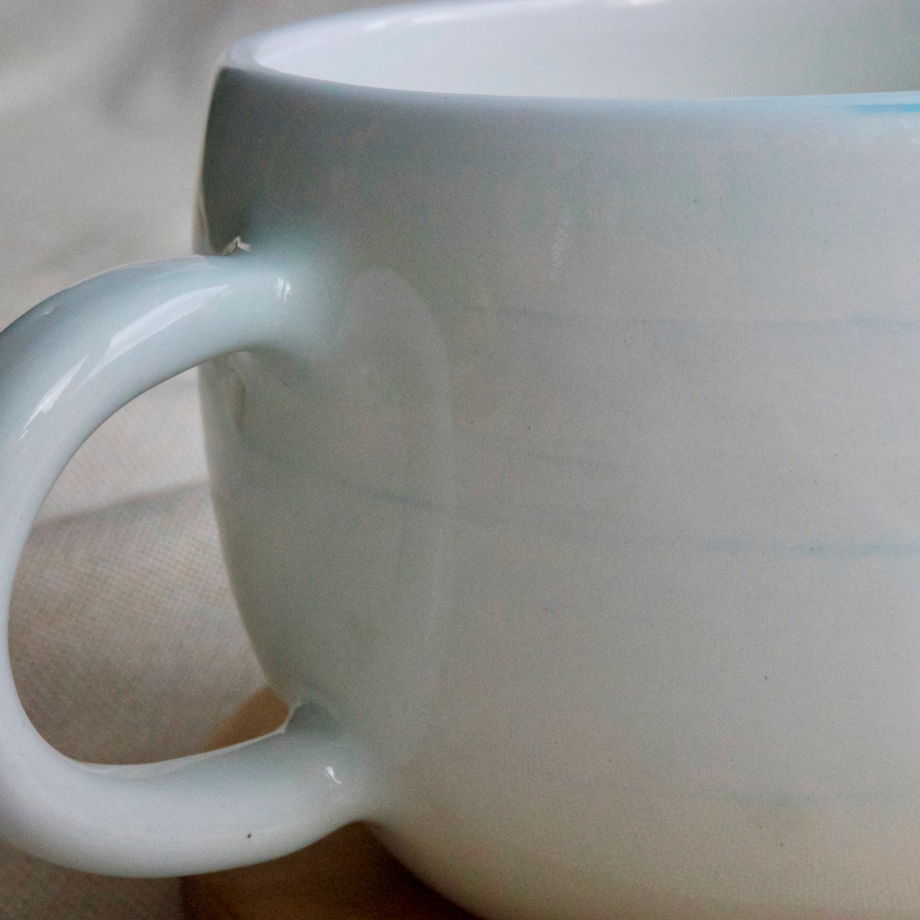 Чашка нежно-голубая "Нерияги" ручной работы, 200 мл