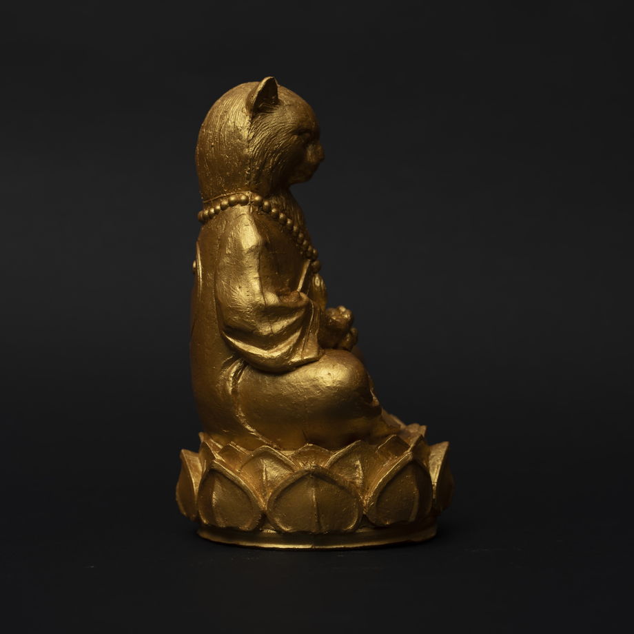 Статуэтка ручной работы из камня Золотой Кот Атиша