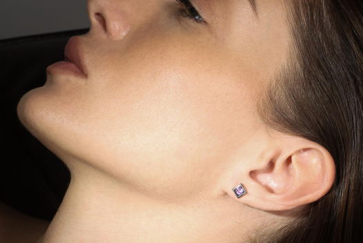 Серебряная монопусета с аметистом QUADRO AMETIST