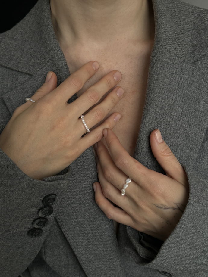 Кольцо из жемчуга классика