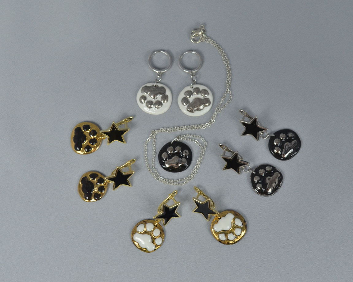 Серьги из фарфора Тигрики (малые)