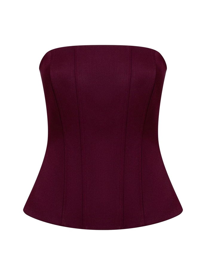 Корсет из костюмной ткани, бордовый