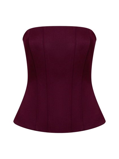 Корсет из костюмной ткани, бордовый