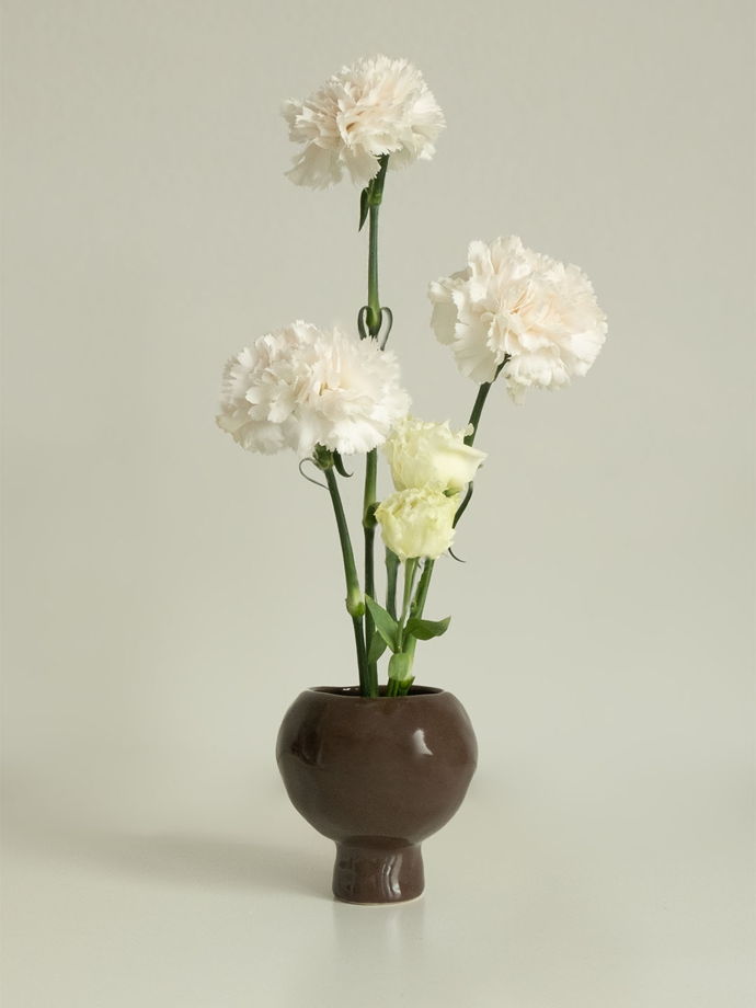 Ваза керамическая для кензана шоколадного цвета