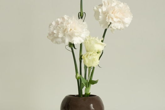 Ваза керамическая для кензана шоколадного цвета